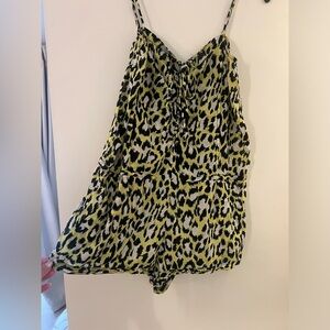Preowned Diane Von Furstenberg animal print romper. Size S.